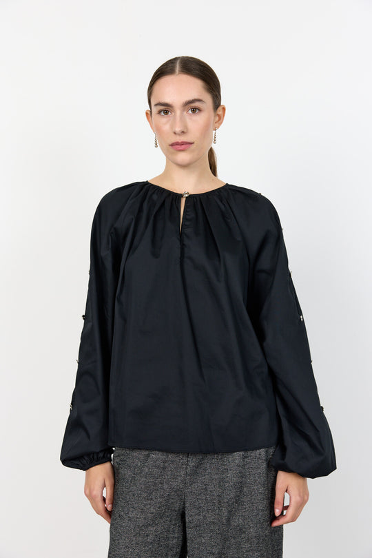 LR-ISLA SOLID 131 Bluse Sort