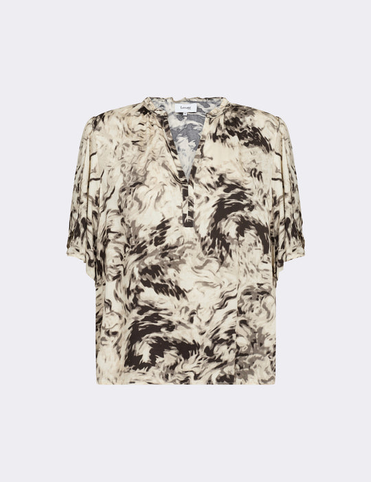 LR-LINDA 2 Bluse Mørk brun