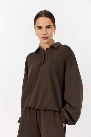 LR-EZRA 9 Sweatshirt Mørk brun