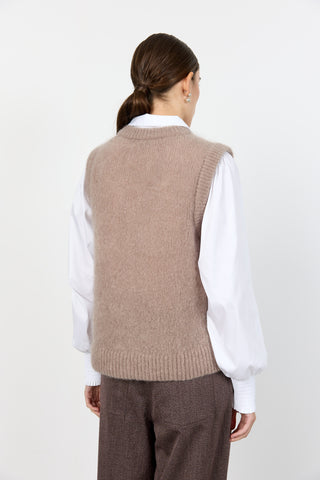 LR-NOREEN 5 Vest Lys brun
