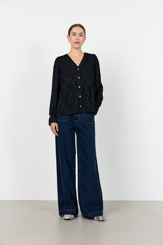 LR-OVETTE 1 Bluse Sort
