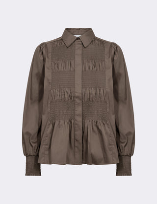 LR-ISLA SOLID 117 Skjorte Mørk brun