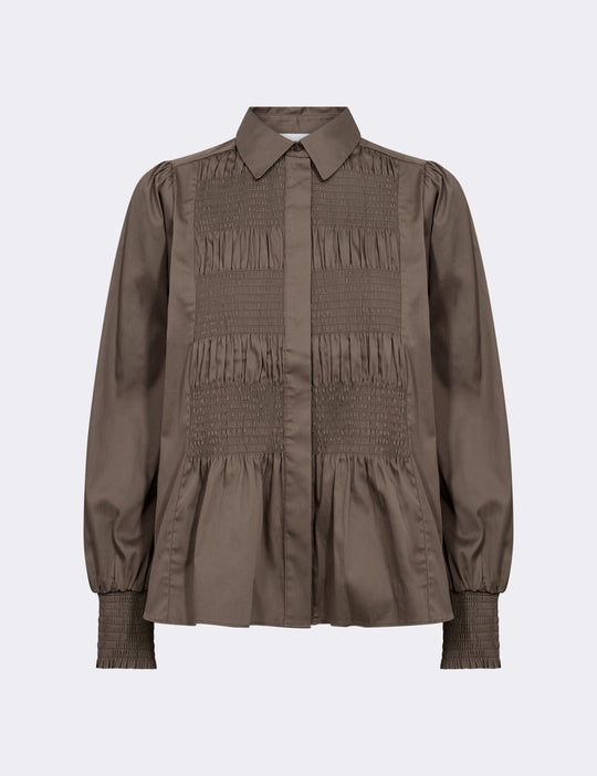 LR-ISLA SOLID 117 Skjorte Mørk brun