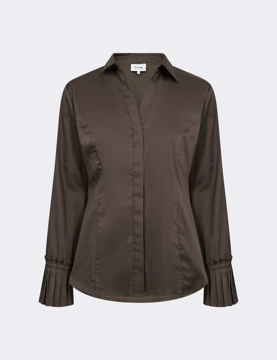 LR-ISLA SOLID 130 Skjorte Mørk brun