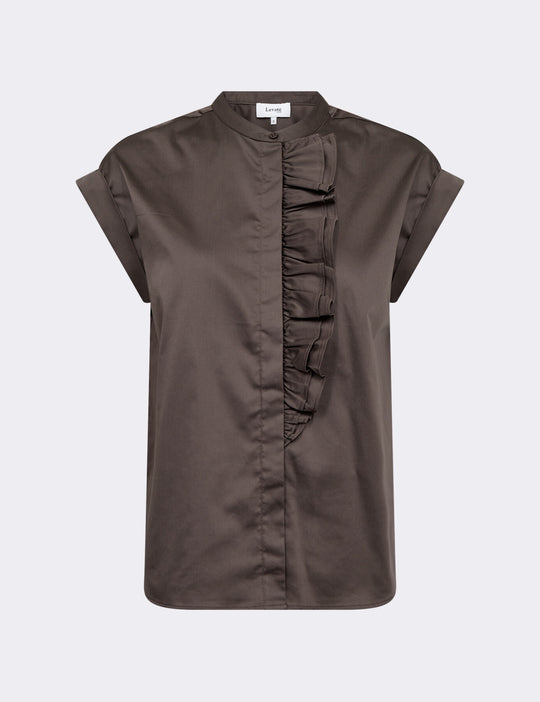 LR-ISLA SOLID 122 Bluse Mørk brun