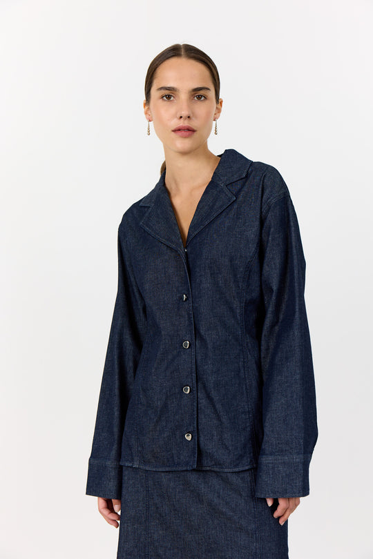 LR-NURI 1 Skjorte Mørk blå