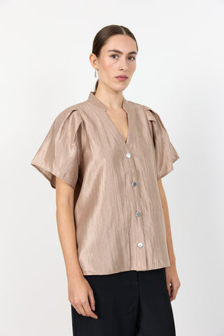 LR-OLGINE 1 Bluse Lys brun