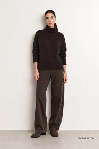 LR-PERLE 3 Pullover Mørk brun