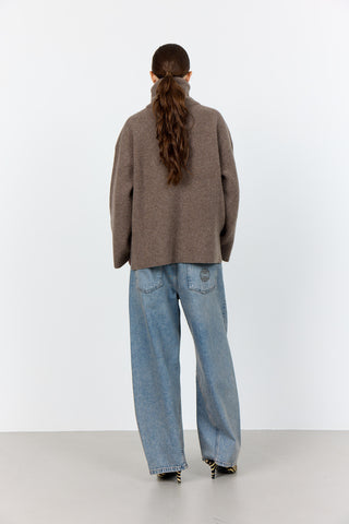 LR-PERLE 10 Pullover Lys brun