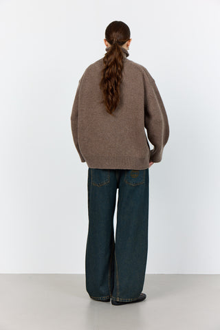 LR-PERLE 3 Pullover Lys brun