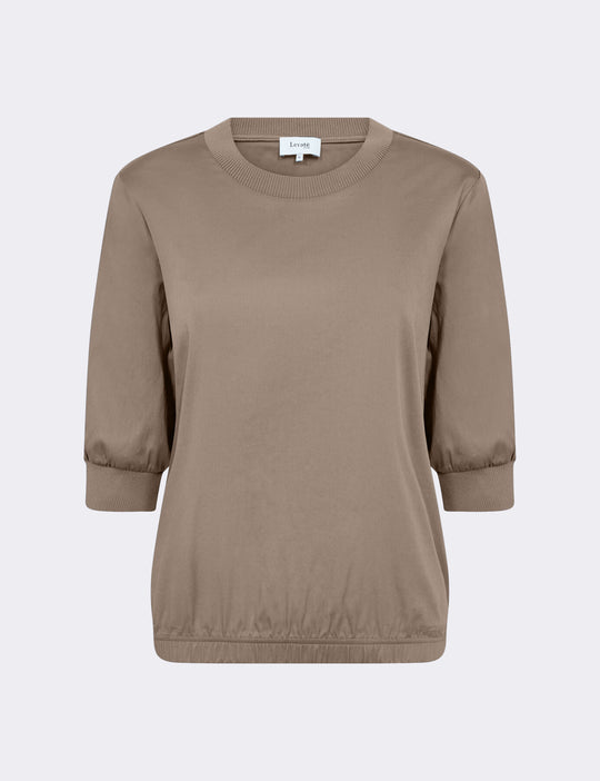 LR-ISLA SOLID 123 Bluse Mørk sand