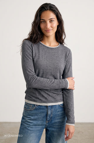 LR-JOSEPHINE 5 T-shirt Mørk grå