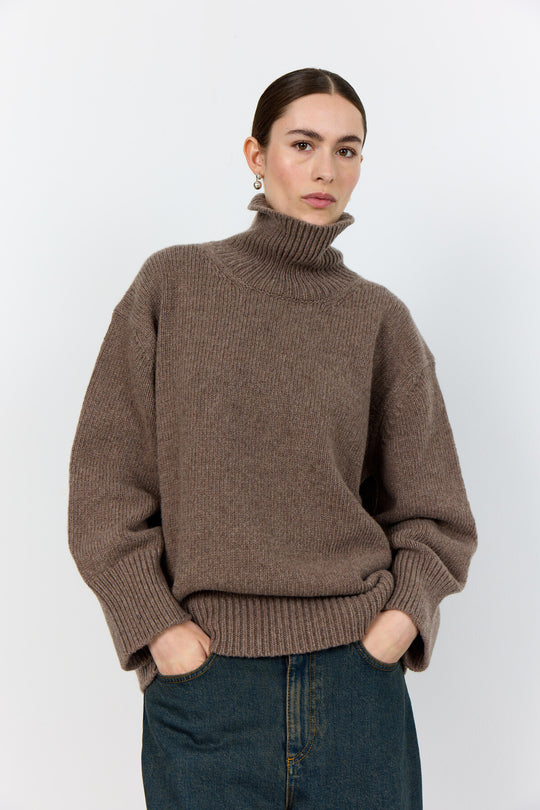 LR-PERLE 3 Pullover Lys brun