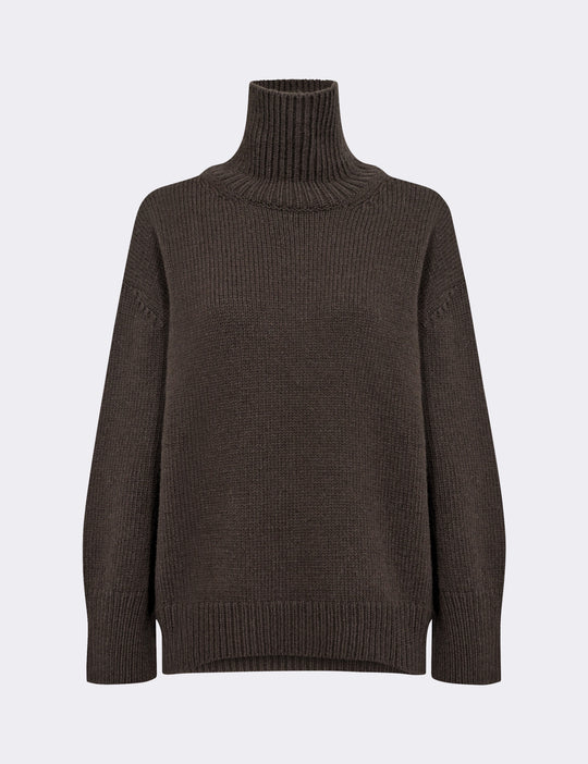 LR-PERLE 3 Pullover Mørk brun
