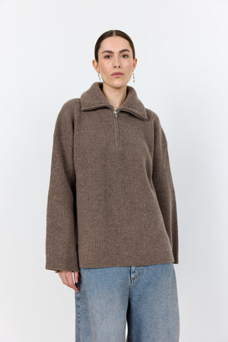 LR-PERLE 10 Pullover Lys brun