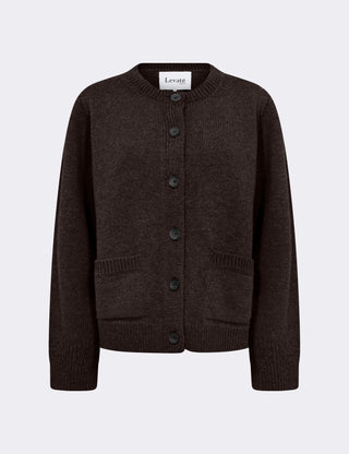 LR-PERLE 9 Cardigan Mørk brun