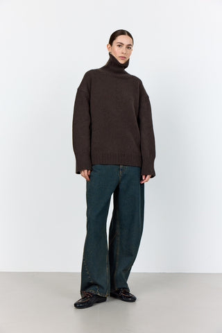 LR-PERLE 3 Pullover Mørk brun