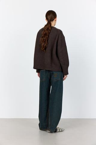 LR-PERLE 1 Pullover Mørk brun