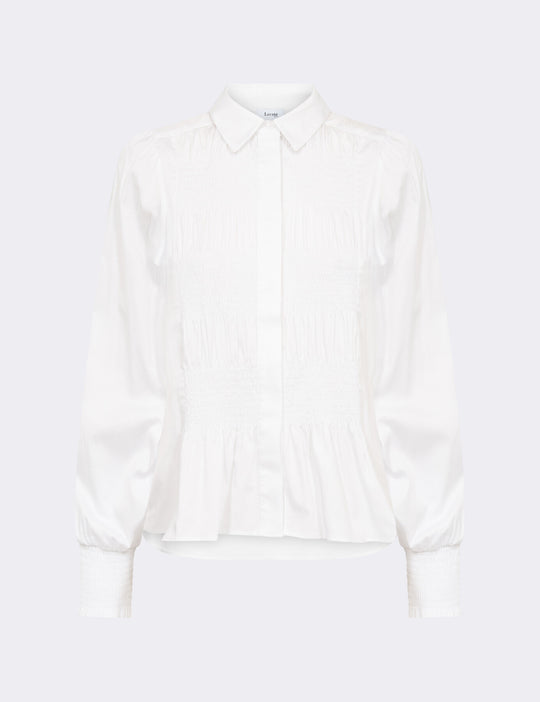 LR-ISLA SOLID 117 Bluse Hvid